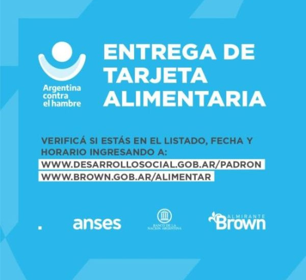 Llega a Almirante Brown la tarjeta alimentaria nacional