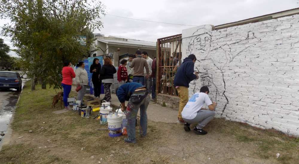 Mural en el centro de integración comunitario de José Mármol